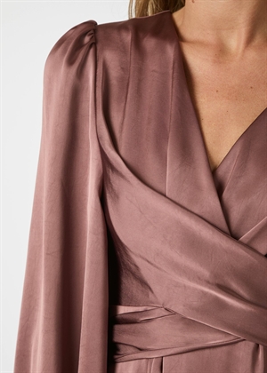 Rimini heavy sateen kjole Dark Rose Neo Noir